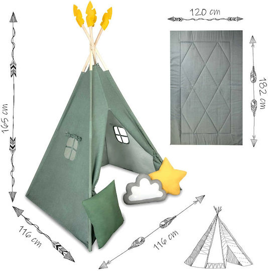 Nukido Kids Indian Teepee Play Tent NK-406 for 3+ years Green