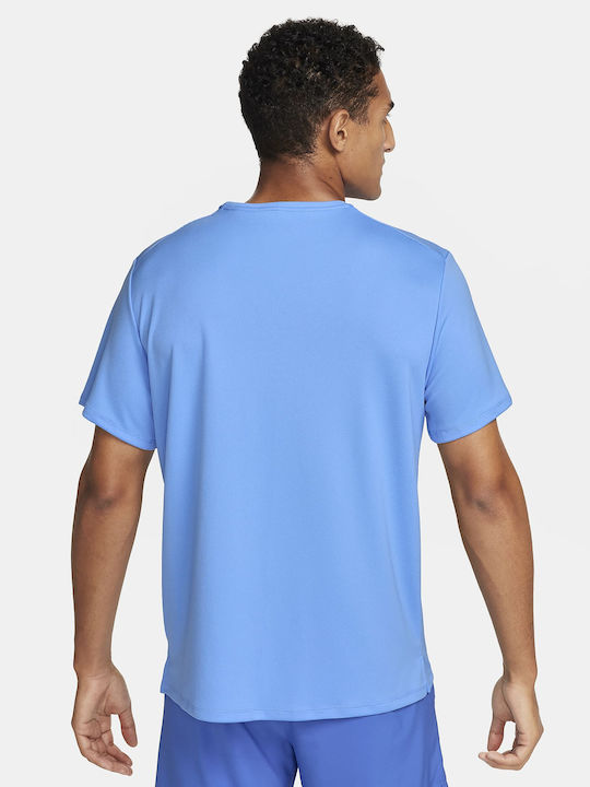 Nike Miler Men's Athletic T-shirt Short Sleeve Dri-Fit University Blue/Reflective Silver