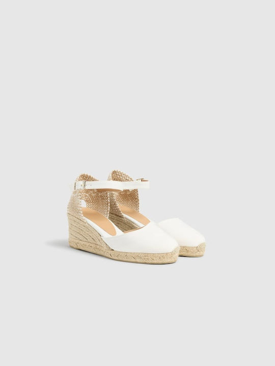 Castaner Carol 6/001 Women's Fabric Platform Espadrilles White