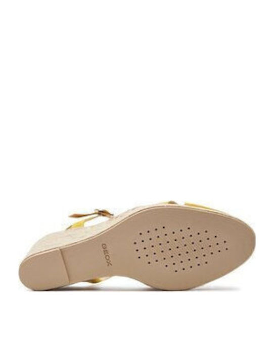 D Gelsa Damenplattformen im Espadrilles-Stil Gelb