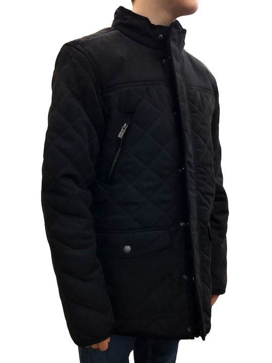 Waikiki Vibe Herren Winter Jacke Puffer ΜΑΥΡΟ