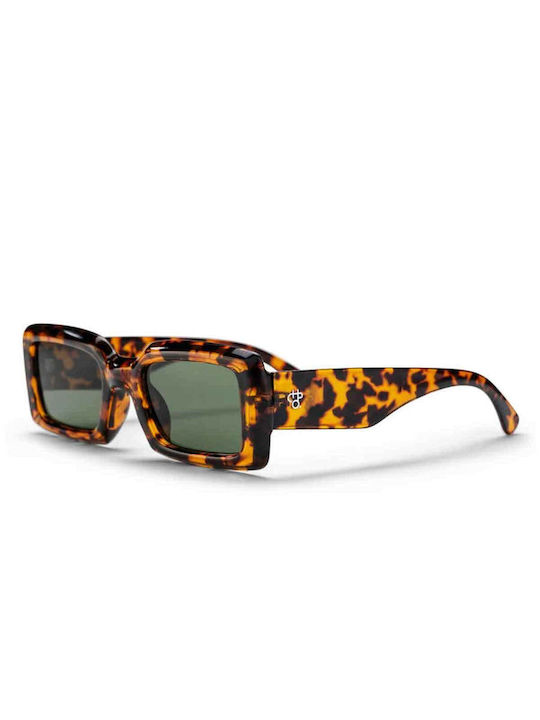 Chpo Unisex Sunglasses with Multicolour Plastic Frame and Green Lens 16134FB