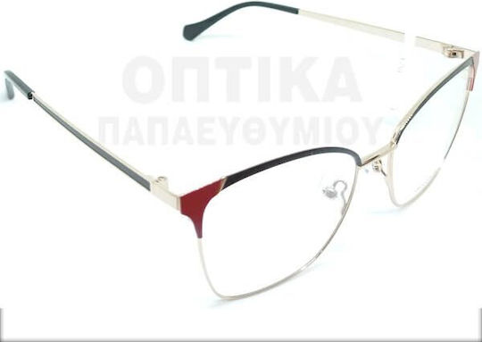 Rebecca Blu Rebecca Blu Rj03 Frauen Metallischer Katzenauge Brillengestell Rot RB7620