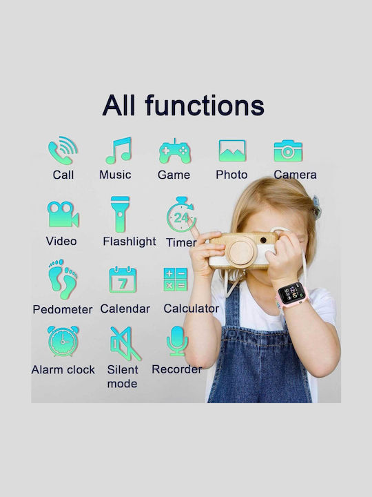 Pthtechus Kinder-Digitaluhr mit Stoffarmband Blau