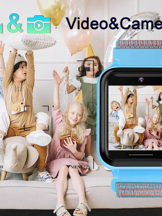 Pthtechus Kinder-Digitaluhr mit Stoffarmband Blau