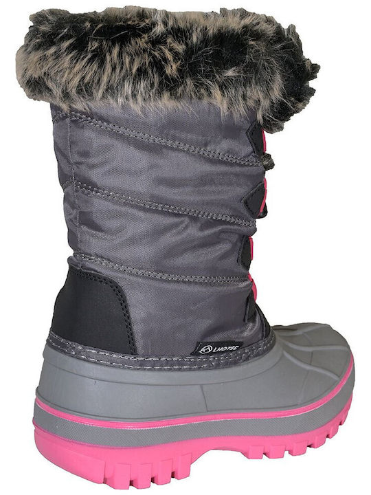 Lhotse Kids PU Leather Boots Gray