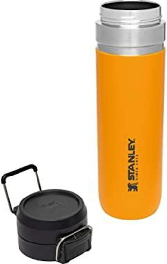 Stanley Go Quick Flip Bottle Thermos Stainless Steel BPA Free 710ml Yellow-orange with Handle