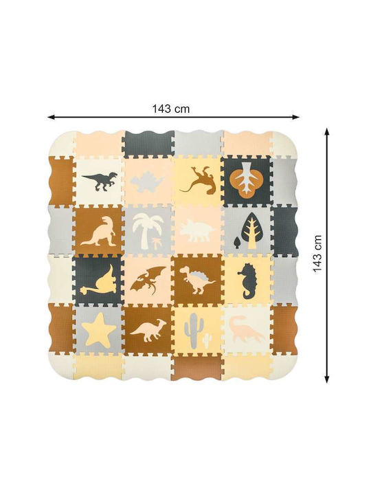 Loco Interactive Floor Puzzle Animals with Animals Beige Brown-Grey 36 Pieces