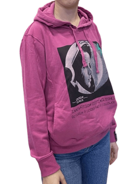 Damen Sweatshirt Kapuzen Fuchsie