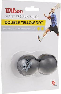 Wilson Staff Double Yellow Dot Squash Balls 2pcs