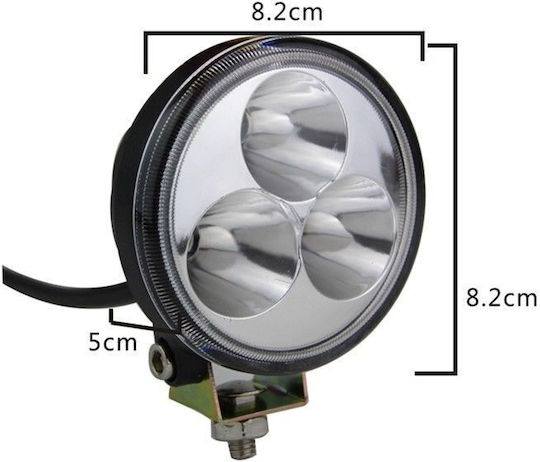 Στρογγυλοί Προβολείς Αυτοκινήτου LED Mitsubishi Pick-up 9W με Λευκό Φωτισμό 2τμχ