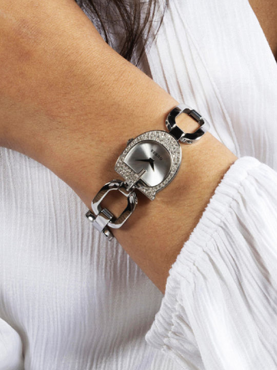 Guess Women's Watch Chronograph with Silver Metal Bracelet