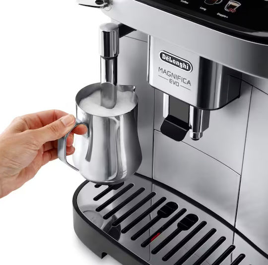 De'Longhi Magnifica Evo Αυτόματη Μηχανή Espresso 1450W Πίεσης 15bar με Μύλο Άλεσης Silver Black ECAM290.31.SB
