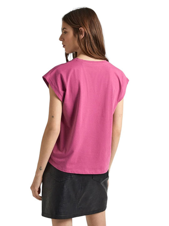 Pepe Jeans Damen Bluse Baumwoll Kurzärmelig Pink