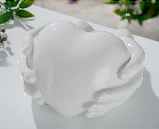 ArteLibre Decorative Heart made of Ceramic Material 17x18x10cm 1pcs