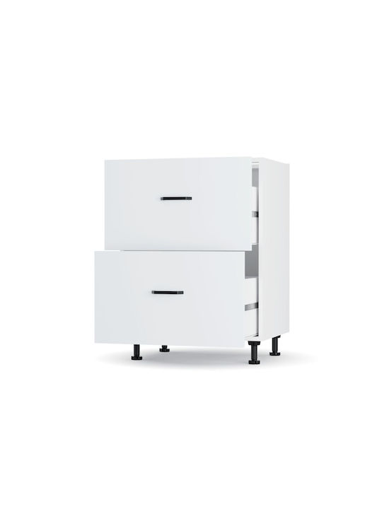 Modest Comodă de Bucătărie de Podea Alb 60x48x82buc