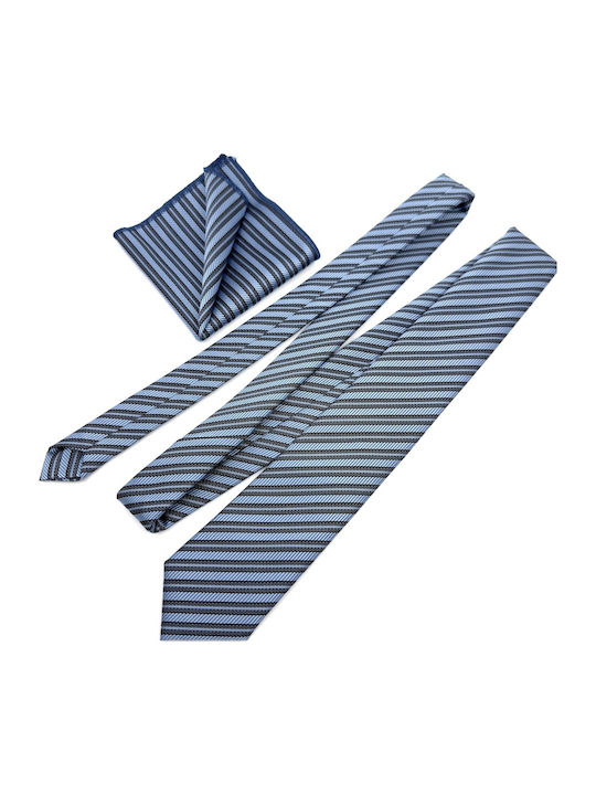 Legend Accessories Set Herren Krawatten Seide mit Mustern in Blau Farbe