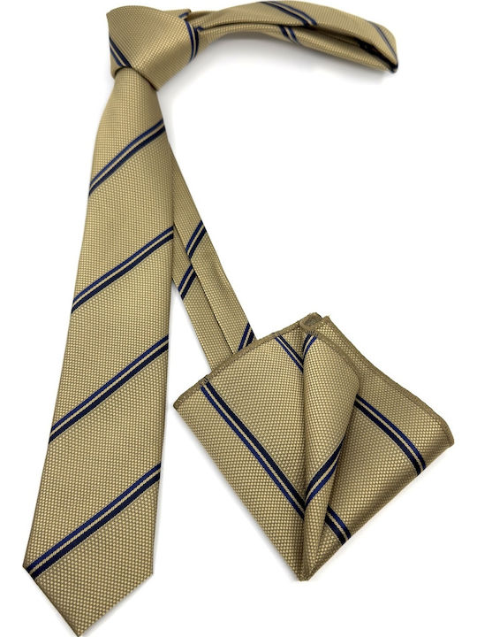Legend Accessories Legend Accessories Herren Krawatte Seide mit Mustern in Gold Farbe