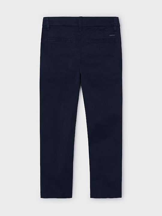 Kids' Chino Fabric Pants Dark Blue