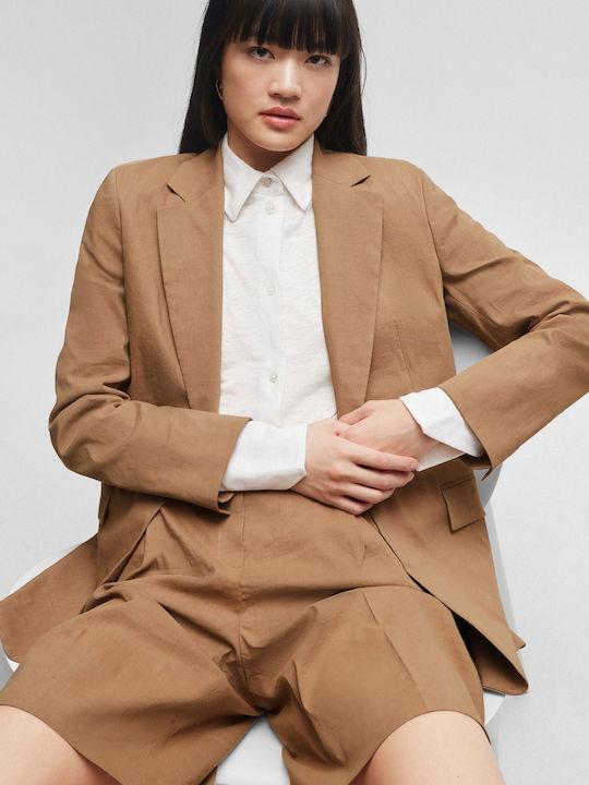 Boss Jasena Γυναικείο Σακάκι Dark Beige
