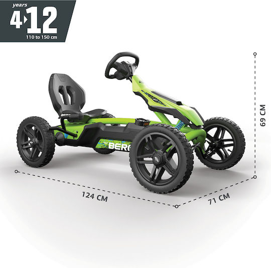 Rally Go Kart Μονοθέσιο με Πετάλι Τύπου Πράσινο για 4+ Ετών
