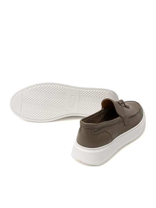 Δερμάτινα Ανδρικά Slip-On Καφέ
