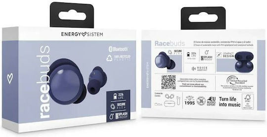 Energy Sistem Racebuds Bluetooth хендсфри Слушалки с Устойчивост на Пот и Кутийка за Зареждане Син