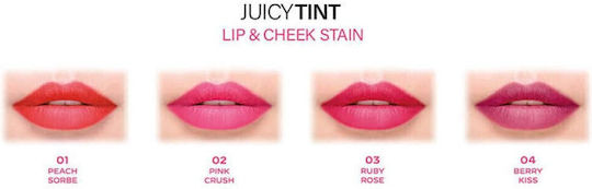 Golden Rose Juicy Tint Lip & Cheek Lip Stain No1 Peach Sorbe 5.2ml