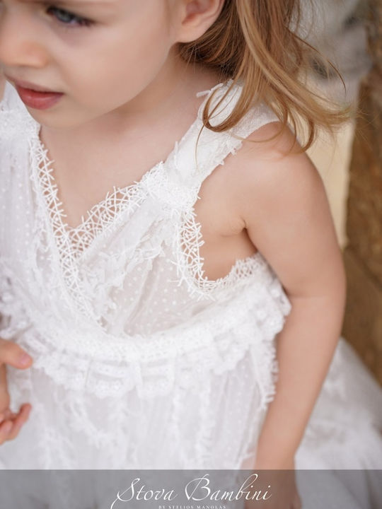 Stova Bambini Rochie De Botez Ecru Din Tulle