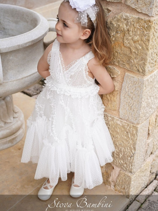 Stova Bambini Rochie De Botez Ecru Din Tulle