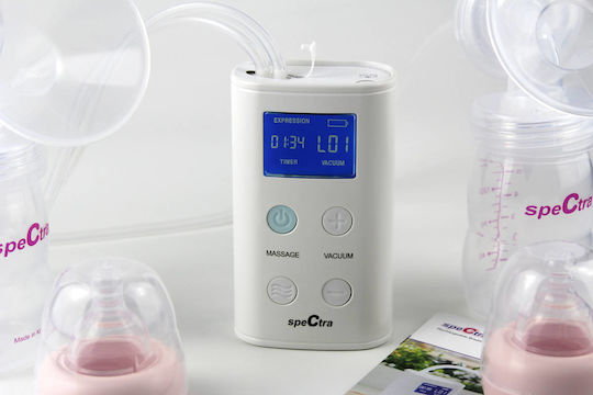 Spectra Pompa de sân dublă electrică Funcționează cu baterie Fără BPA Transparent