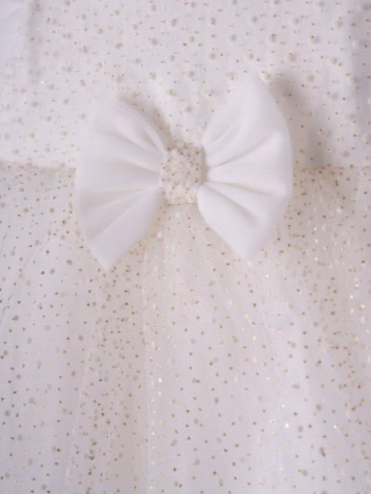 Mädchenkleid Ärmelloses Tüll Für Blumenmädchen Set aus 2 Ecru