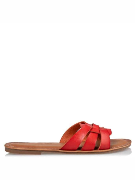 Women's Flat Sandals in Red Color