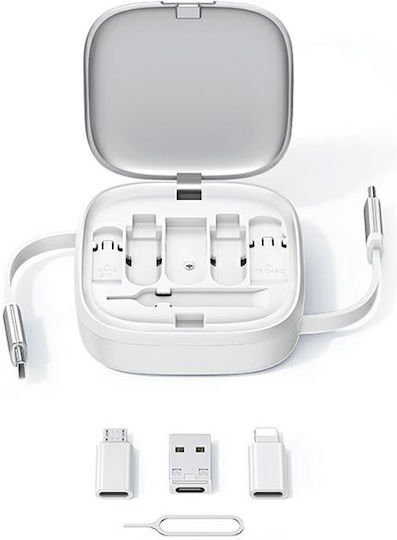 Usams Us-sj650 Pocket USB to Lightning / Type-C / micro USB Cable 3A Μαύρο 1m (SJ650USB01)