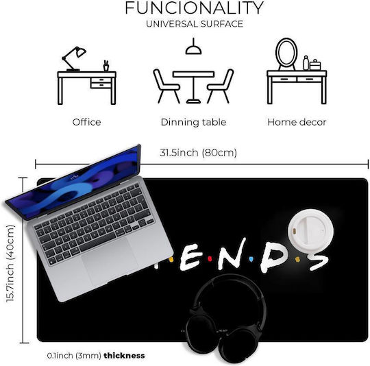 ERT Group WDPFRIENDS001 Gaming Mouse Pad XXL (800mm) Black