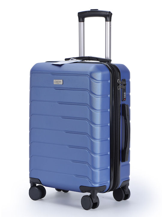 Lavor Cabin Hard Blue Travel Suitcase with 4 Wheels Height 55cm
