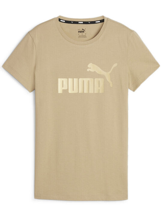 Puma Damen Sportlich T-shirt Polka Dot Beige