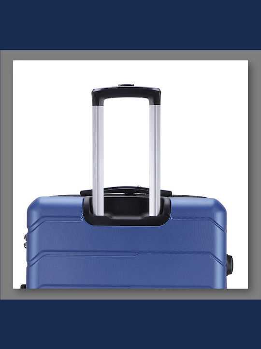 Lavor Cabin Hard Blue Travel Suitcase with 4 Wheels Height 55cm