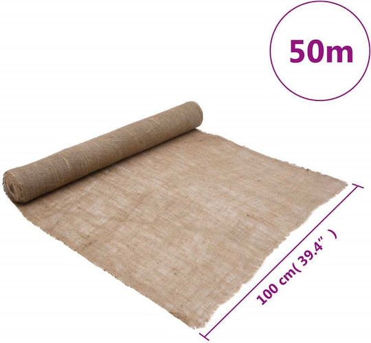 vidaXL Decoration Fabric Burlap 100x5000cm Beige
