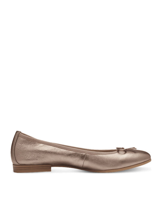 Leather Ballerinas Gold