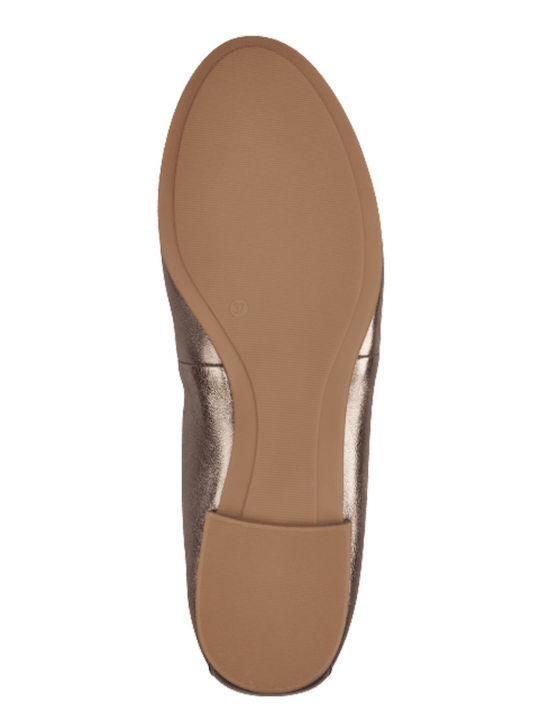 Leather Ballerinas Gold