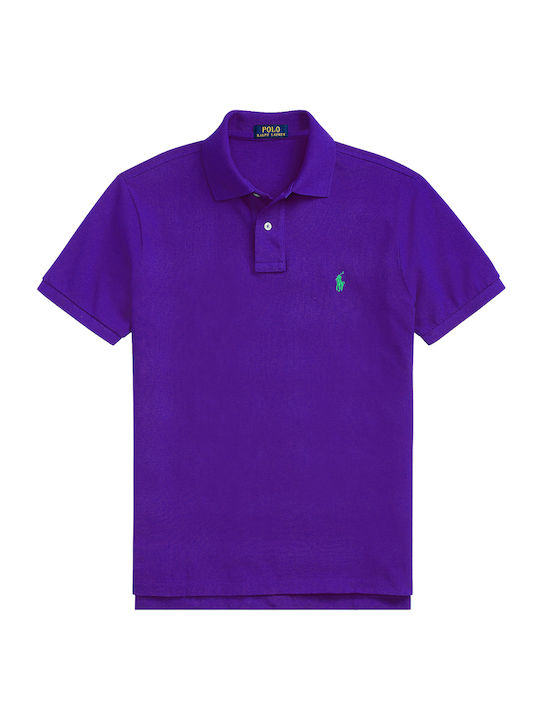 Polo Short Sleeve Blouse Purple