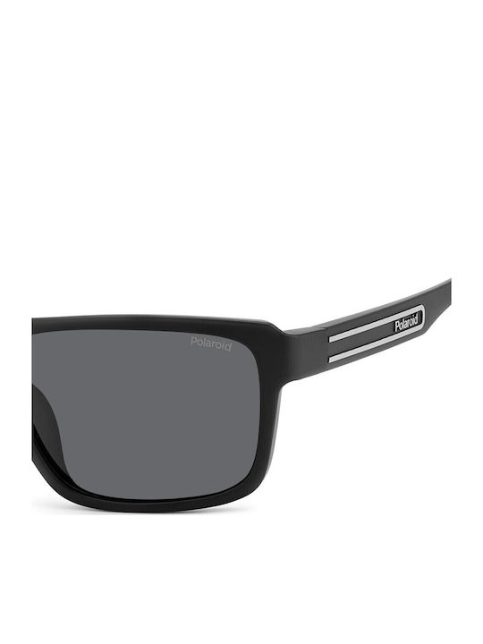 Polaroid Men's Sunglasses with Black Horn-Rimmed Frame and Grey Lens PLD2158/S 807/M9