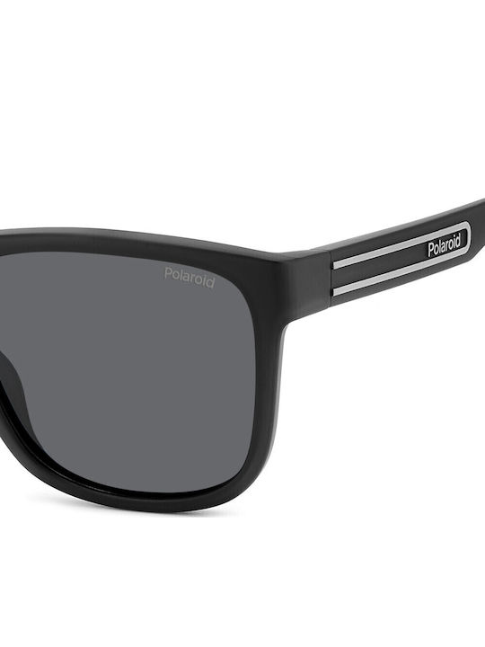 Polaroid Men's Sunglasses With Black Horn-Rimmed Frame And Grey Lens PLD2155/S 003/M9