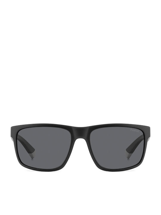 Polaroid Men's Sunglasses with Black Horn-Rimmed Frame and Grey Lens PLD2157/S 003/M9