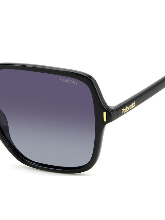 Polaroid Women's Sunglasses with Black Horn-Rimmed Frame and Grey Gradient Lens PLD6219/S 807/WJ