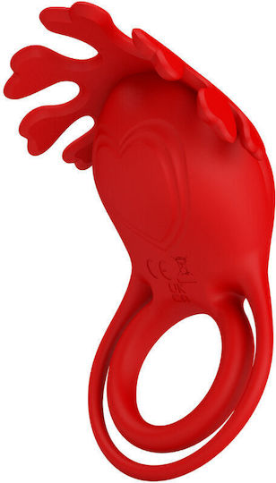 Pretty Love Ruben Vibrant Inel Cock Silicon Roșu BI-210311