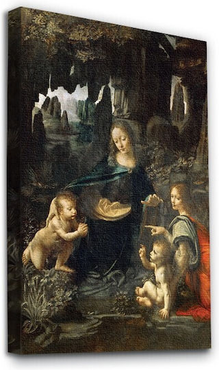 Walls La Vergine Delle Rocce Replica of Da Vinci on Canvas 40x50 cm