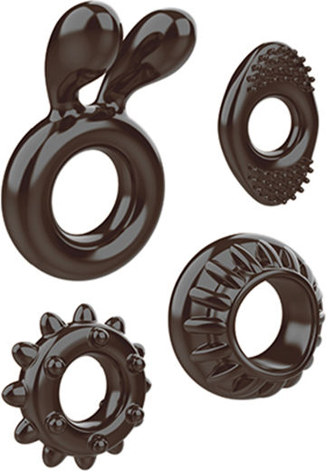 Zero Tolerance Ring My Bell Smoke Ring Cock Gray 4pcs