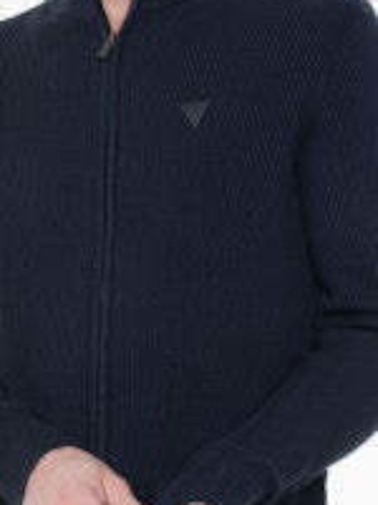 Guess Men's Knitted Cardigan Navy Blue